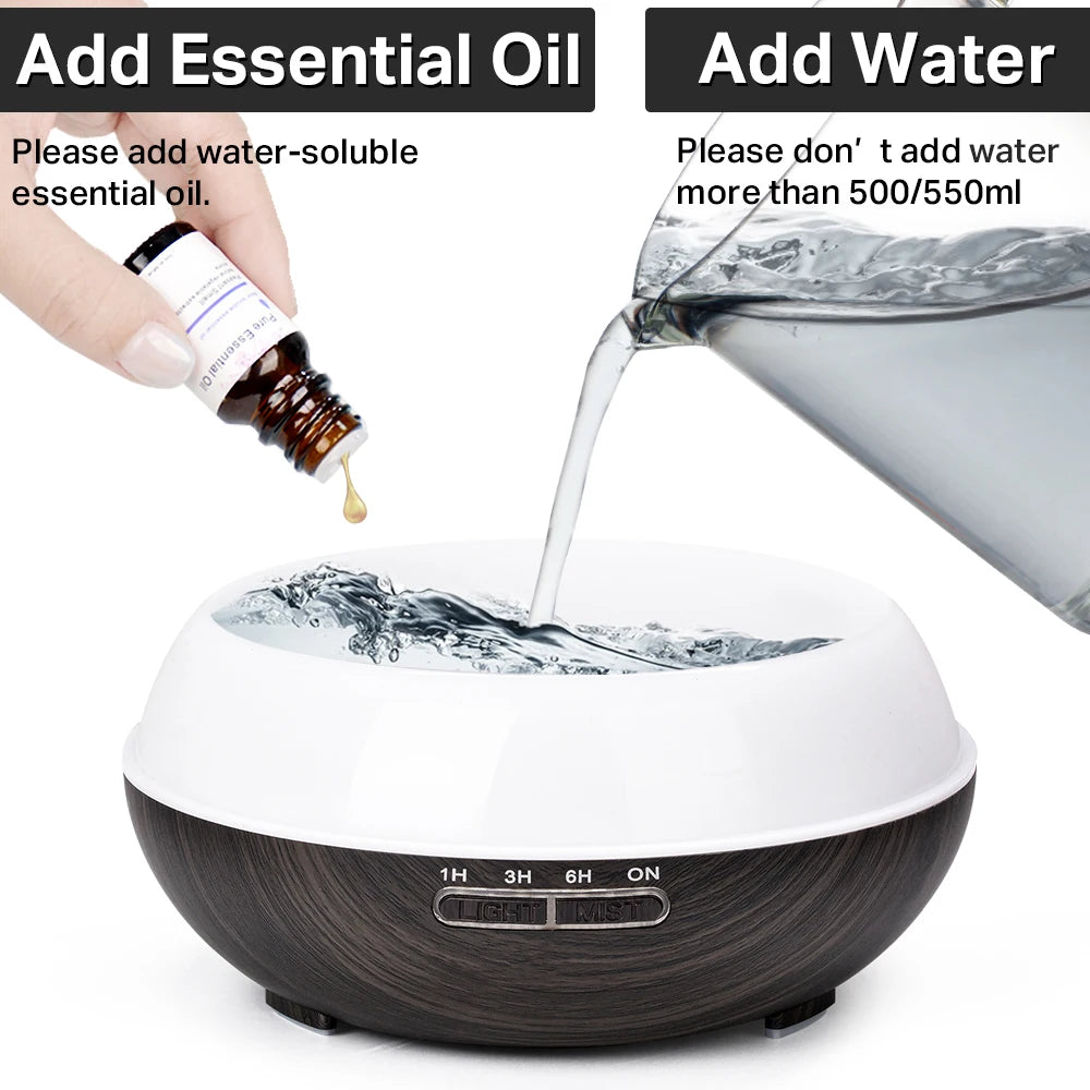 Wood Grain Aromatherapy Essential Oil Diffuser