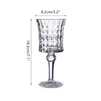 Engraved Embossed Glass Goblet for Wine and Champagne