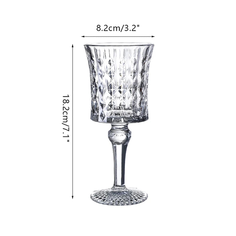 Engraved Embossed Glass Goblet for Wine and Champagne