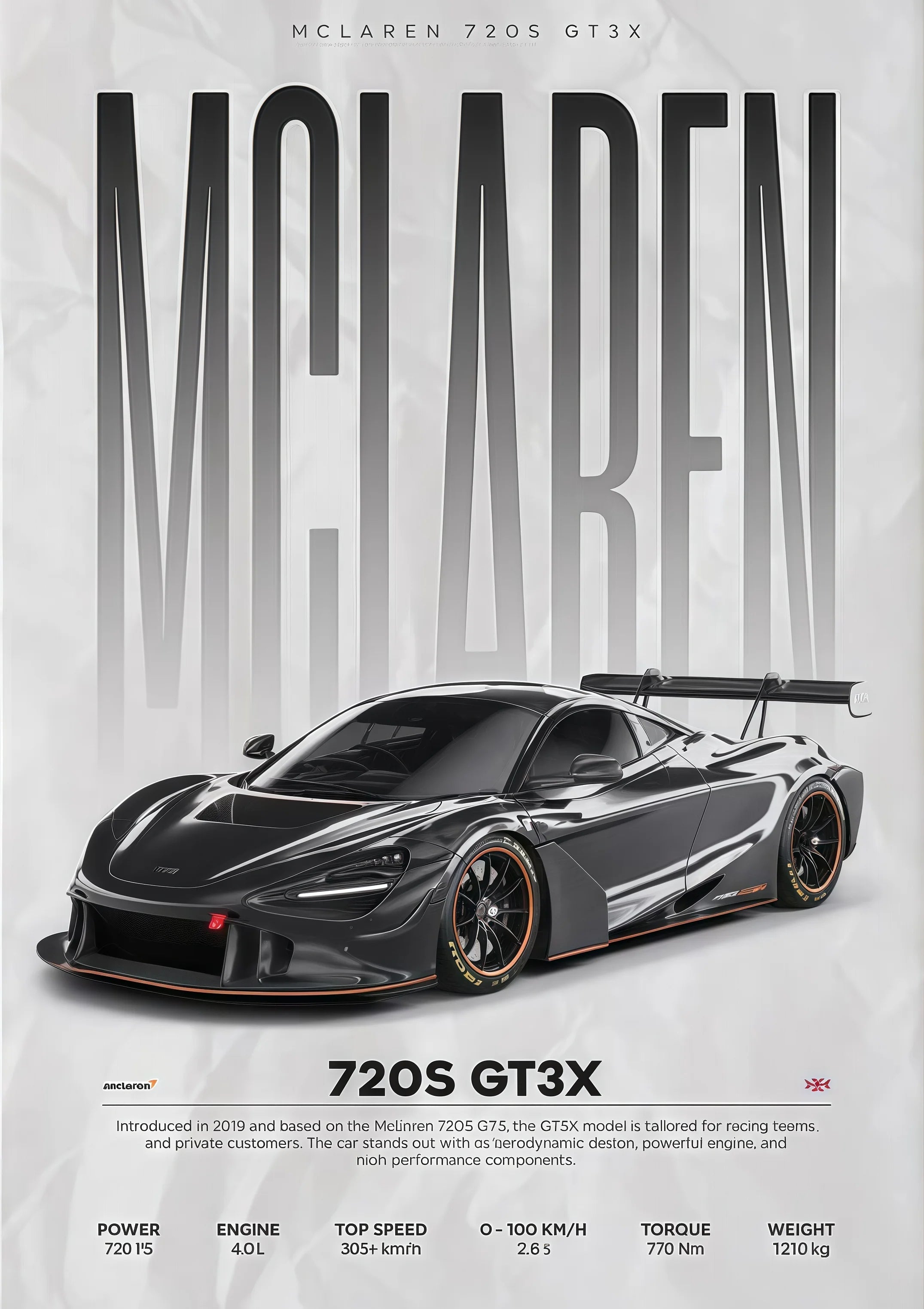 W16 750S Canvas Painting Sports Car Wall Art