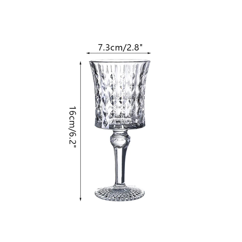 Engraved Embossed Glass Goblet for Wine and Champagne