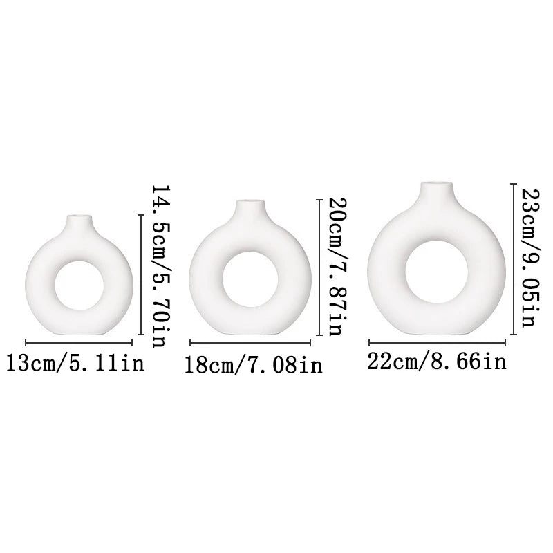 Nordic White Plastic Flower Vase for Home Decor
