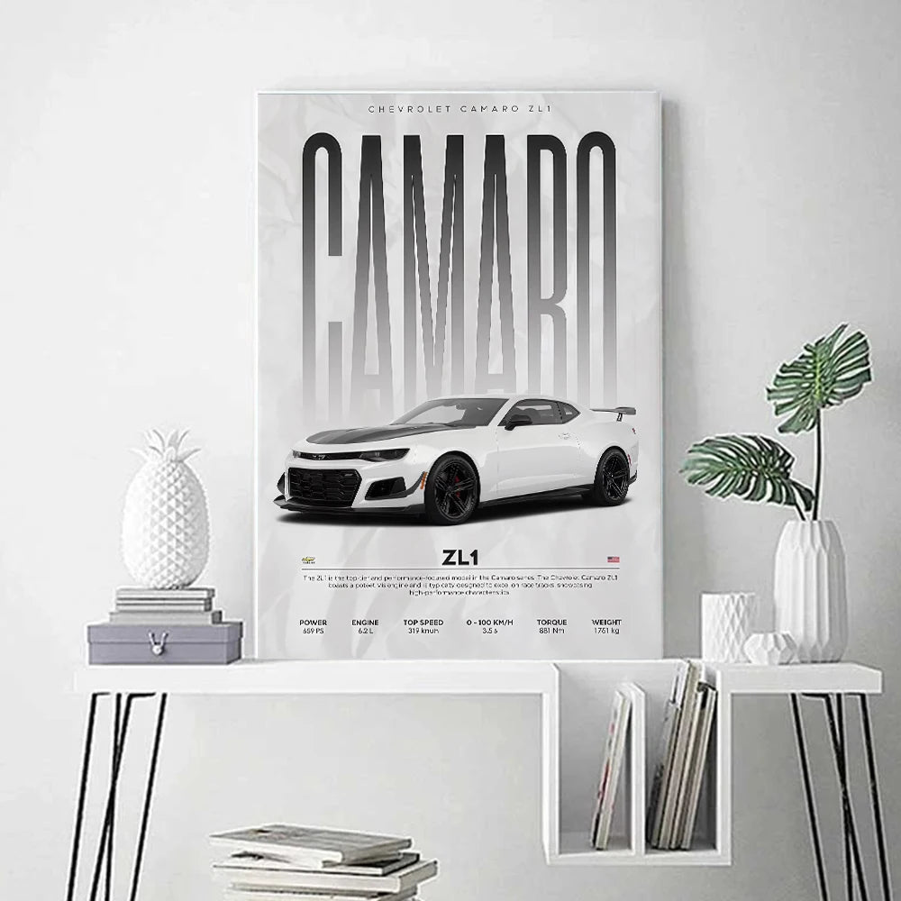 W16 750S Canvas Painting Sports Car Wall Art
