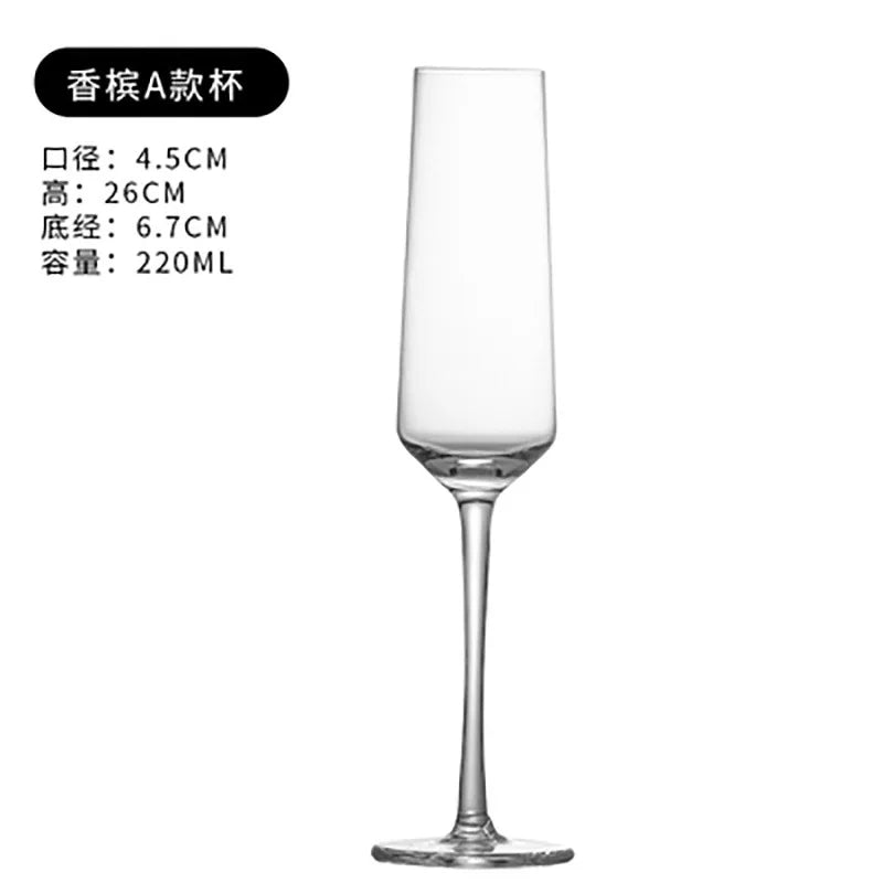 Lujing Crystal Champagne Flutes Long Stem Glasses
