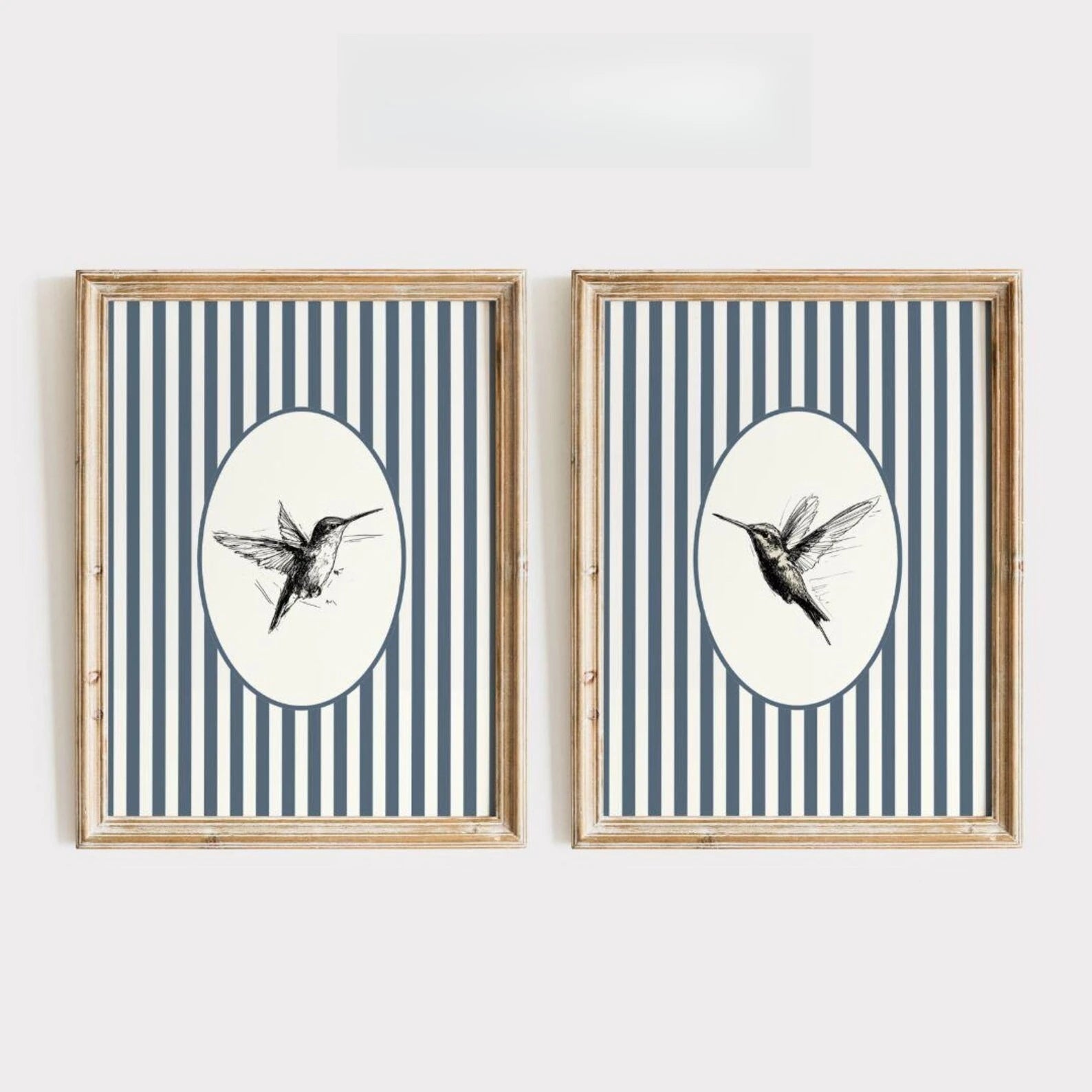 Retro Hummingbird Canvas Prints for Home Decor