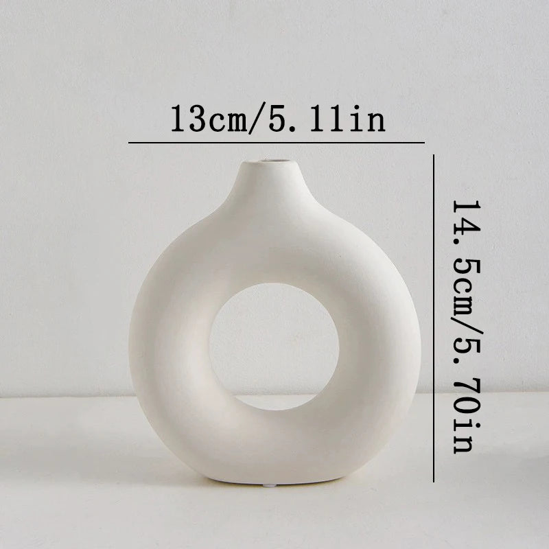 Nordic White Plastic Flower Vase for Home Decor