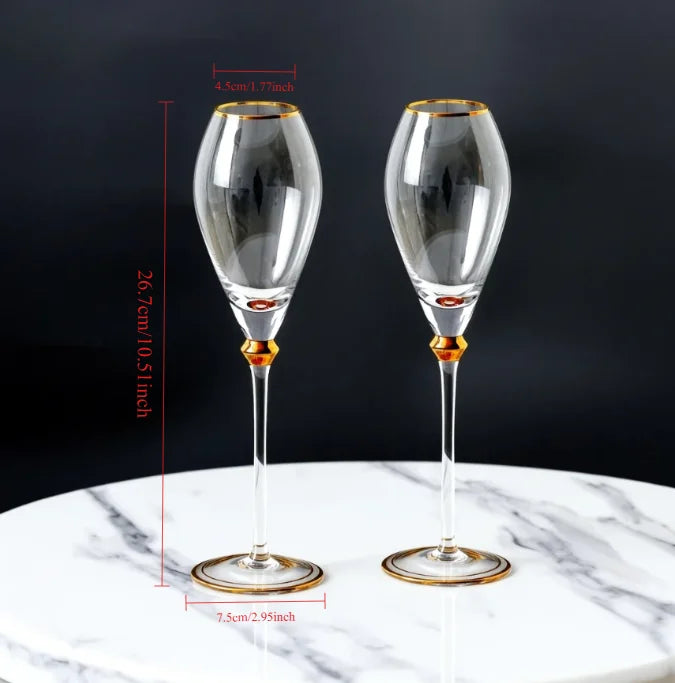 Crystal Red Wine Glass Set for Parties - 2pcs