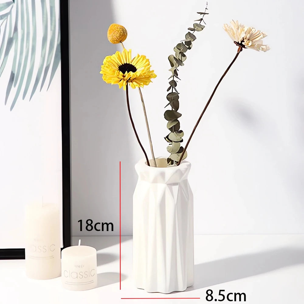 Striped Plastic Bud Vase for Flowers Decorative Display