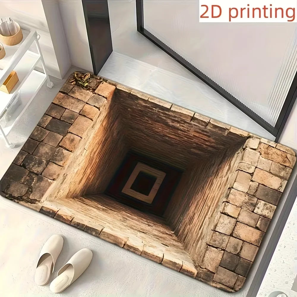 2D Optical Illusion Non-slip Doormat for Easy Cleaning
