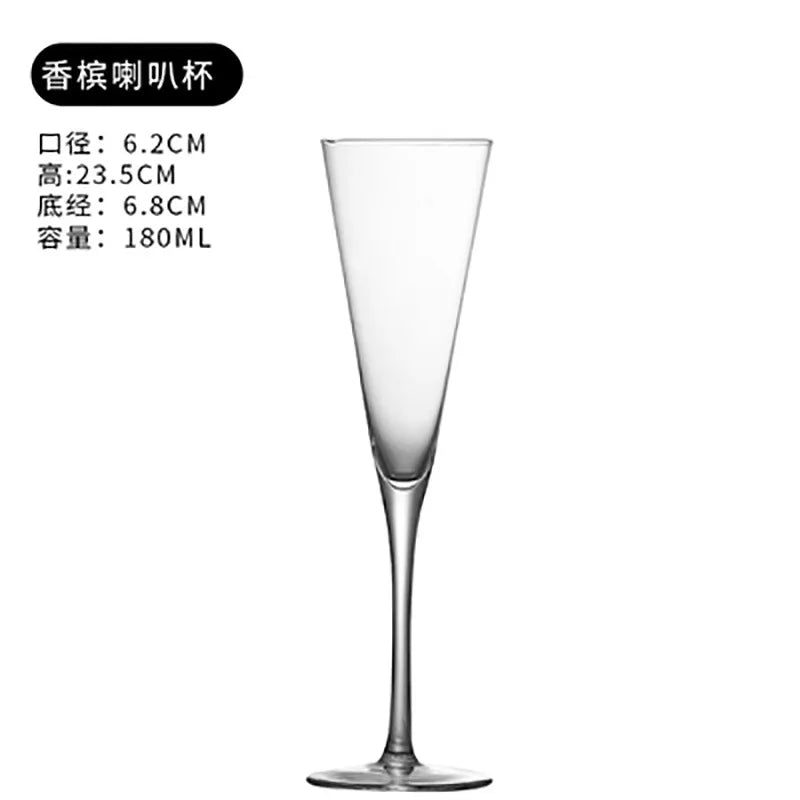 Lujing Crystal Champagne Flutes Long Stem Glasses