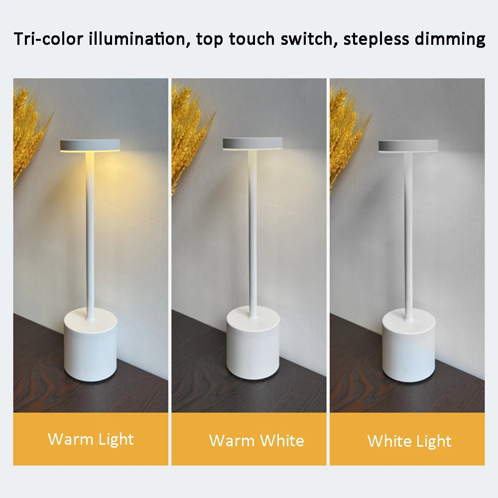 Black Metal LED Table Lamp with Touch Control