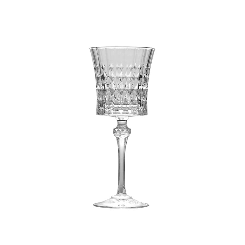 Engraved Embossed Glass Goblet for Wine and Champagne