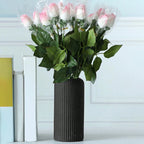 Striped Plastic Bud Vase for Flowers Decorative Display