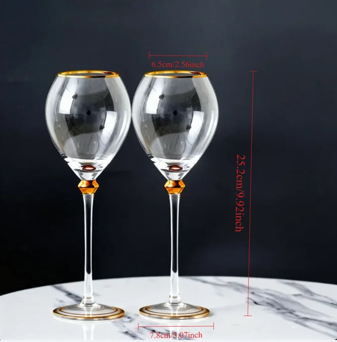 Crystal Red Wine Glass Set for Parties - 2pcs
