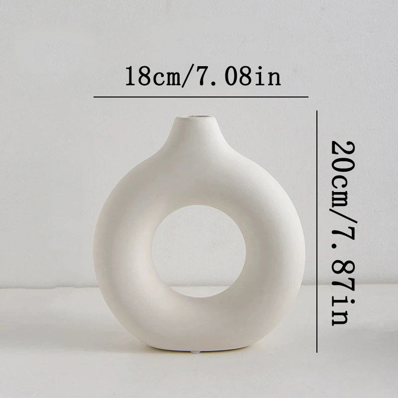 Nordic White Plastic Flower Vase for Home Decor