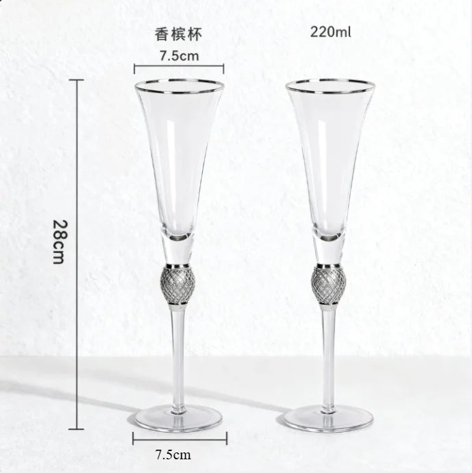 Crystal Red Wine Glass Set for Parties - 2pcs