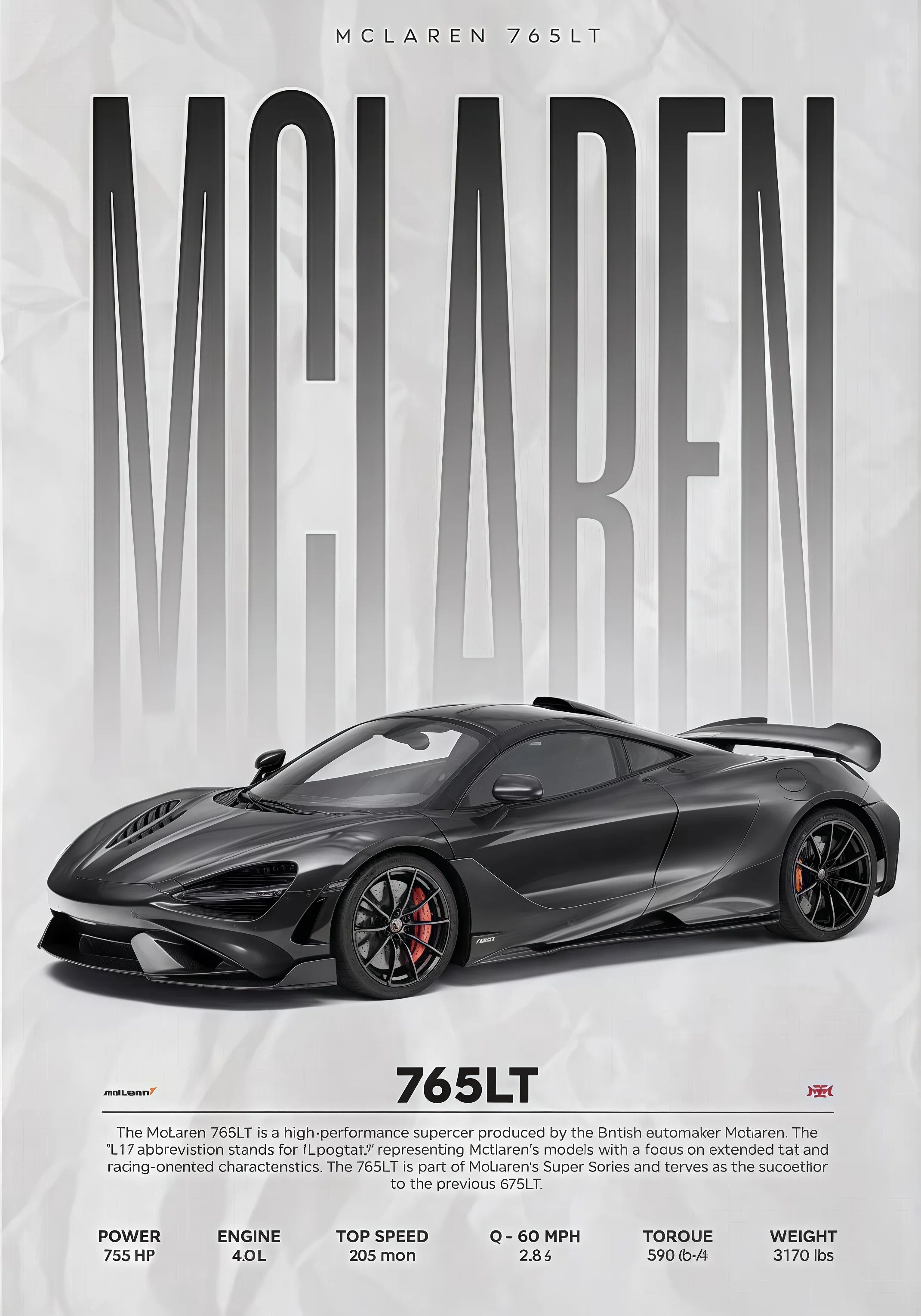 W16 750S Canvas Painting Sports Car Wall Art