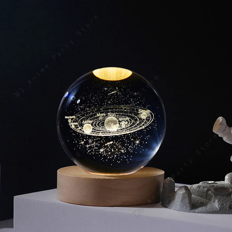 3D Crystal Ball Night Light Lamp for Kids 5cm