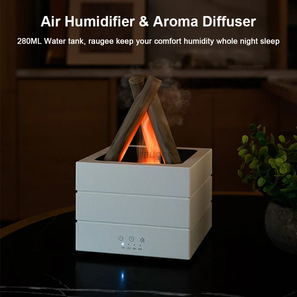 Aroma Humidifier Flame Diffuser with Remote Control