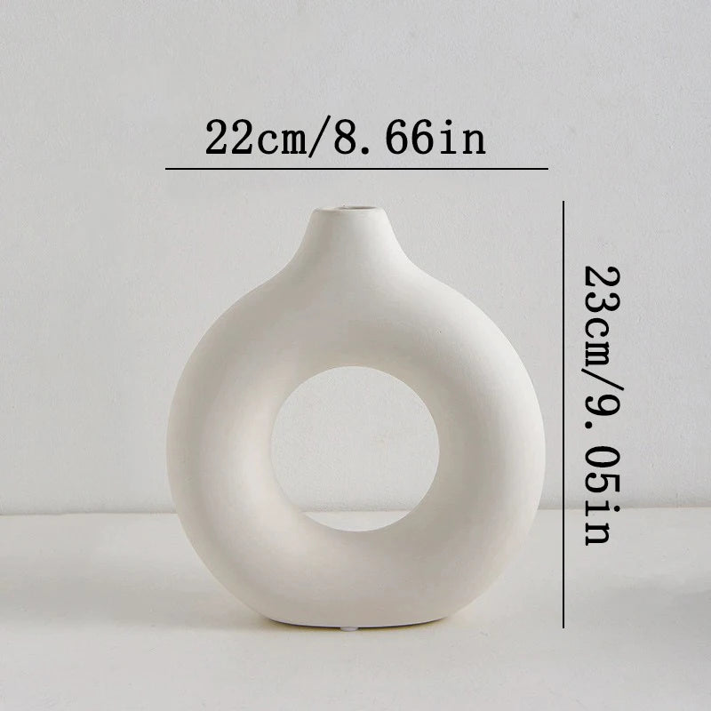 Nordic White Plastic Flower Vase for Home Decor