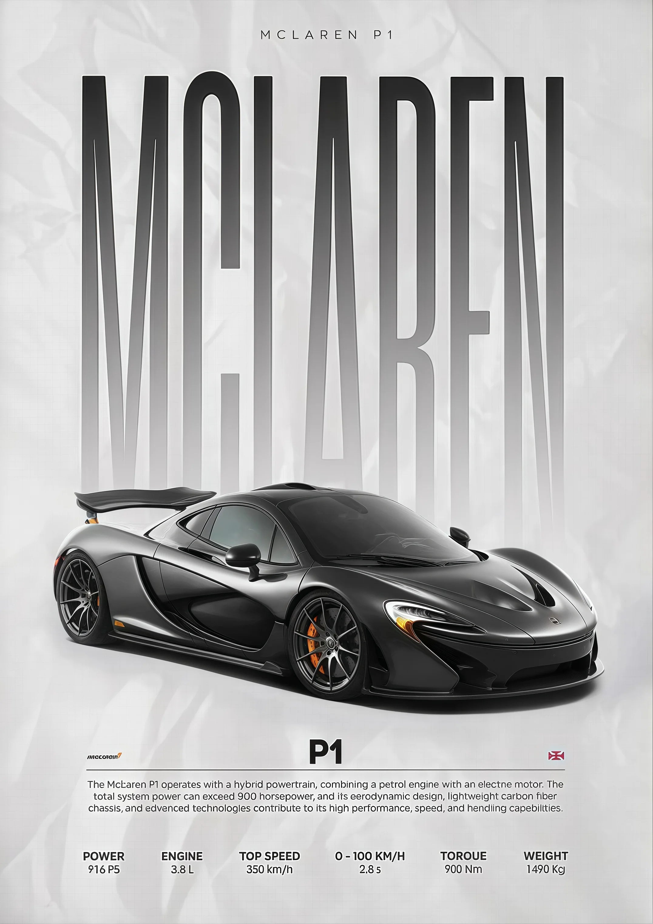 W16 750S Canvas Painting Sports Car Wall Art