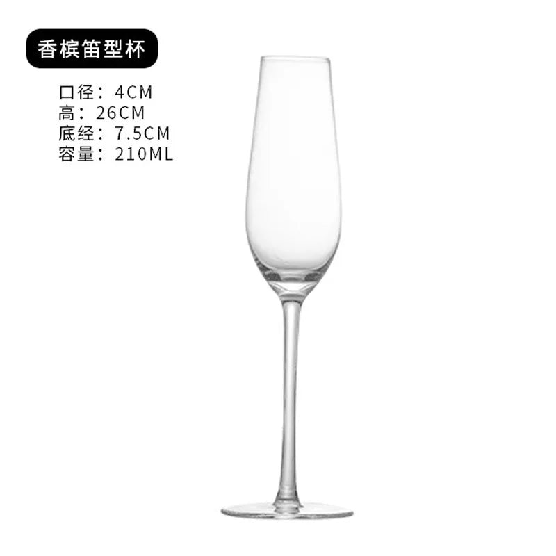 Lujing Crystal Champagne Flutes Long Stem Glasses