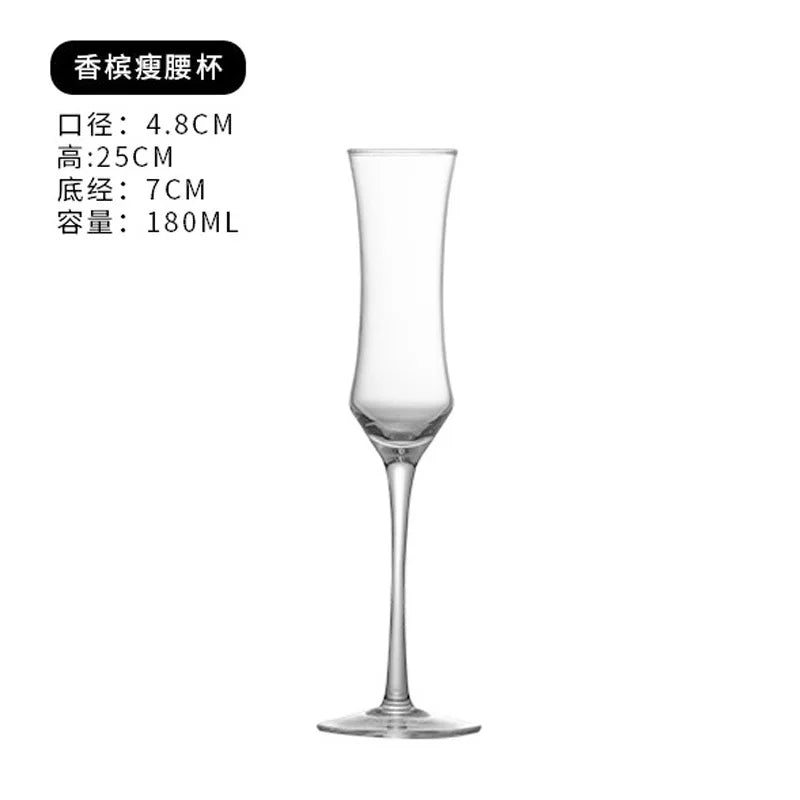 Lujing Crystal Champagne Flutes Long Stem Glasses