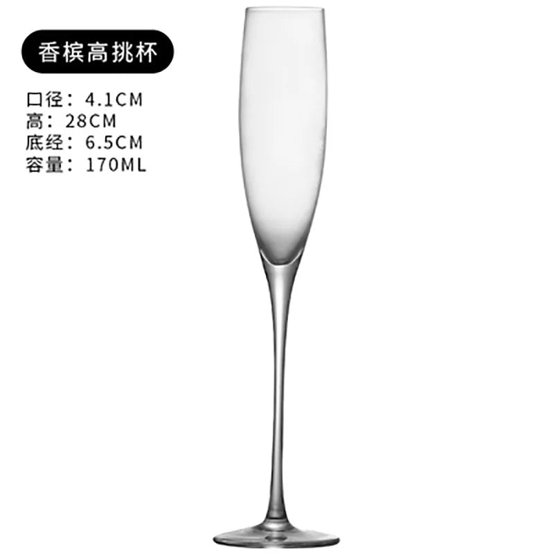 Lujing Crystal Champagne Flutes Long Stem Glasses