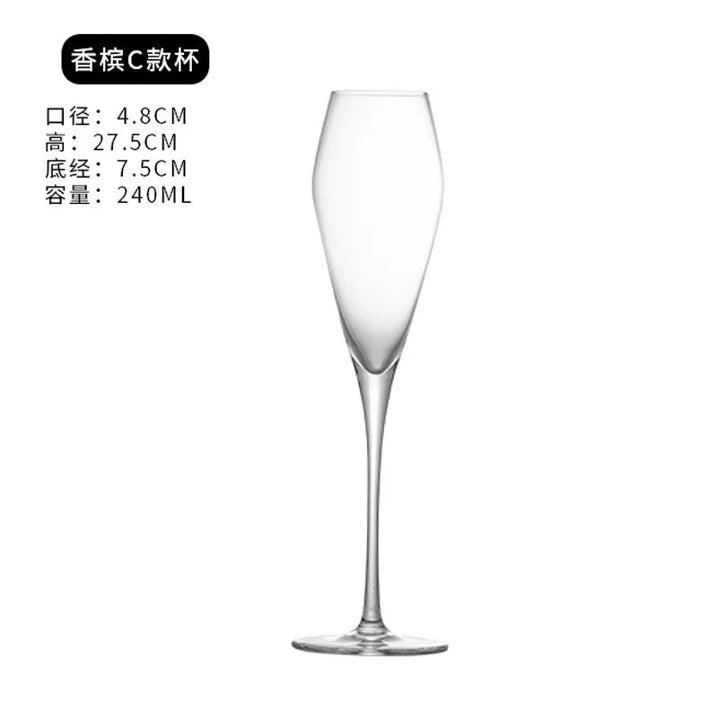 Lujing Crystal Champagne Flutes Long Stem Glasses