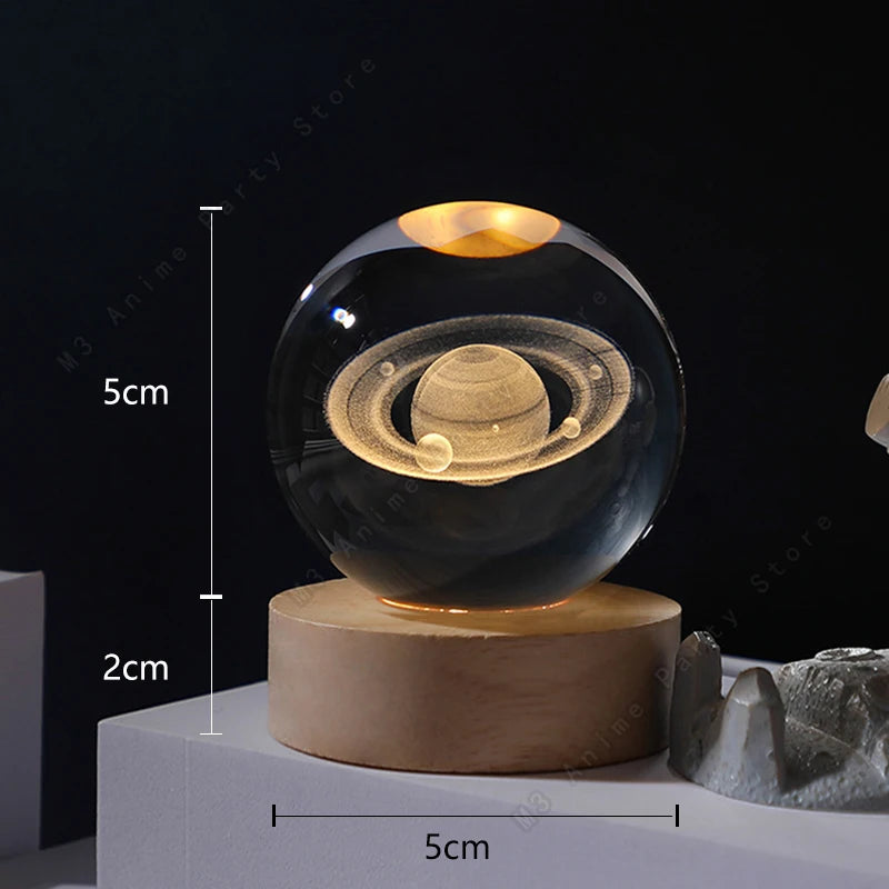 3D Crystal Ball Night Light Lamp for Kids 5cm