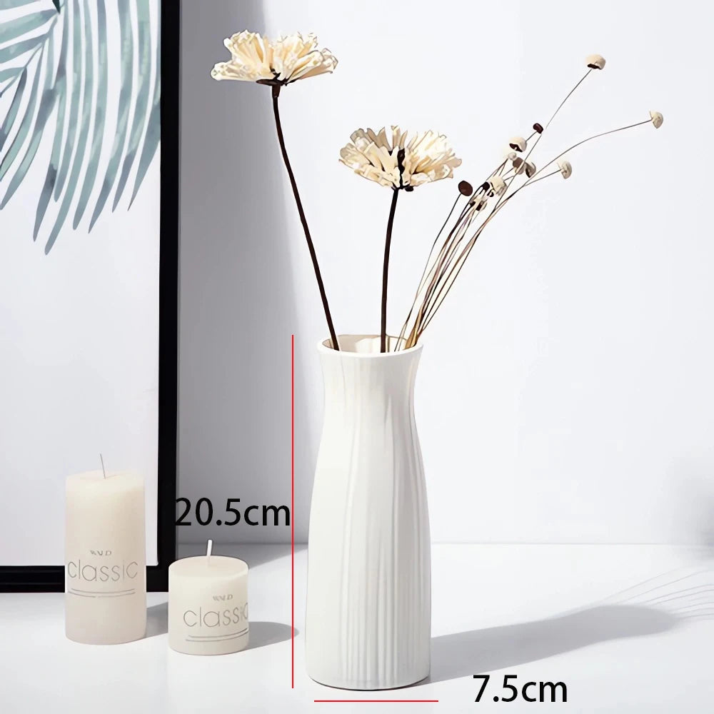 Striped Plastic Bud Vase for Flowers Decorative Display