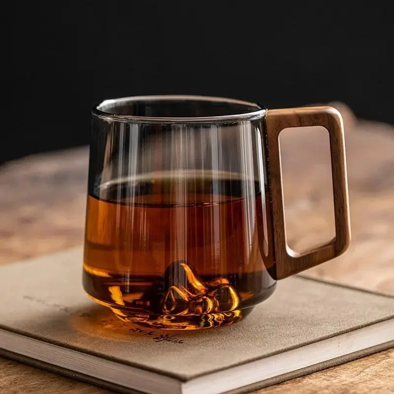3D Mountain Whiskey Glass in Wooden Gift Box