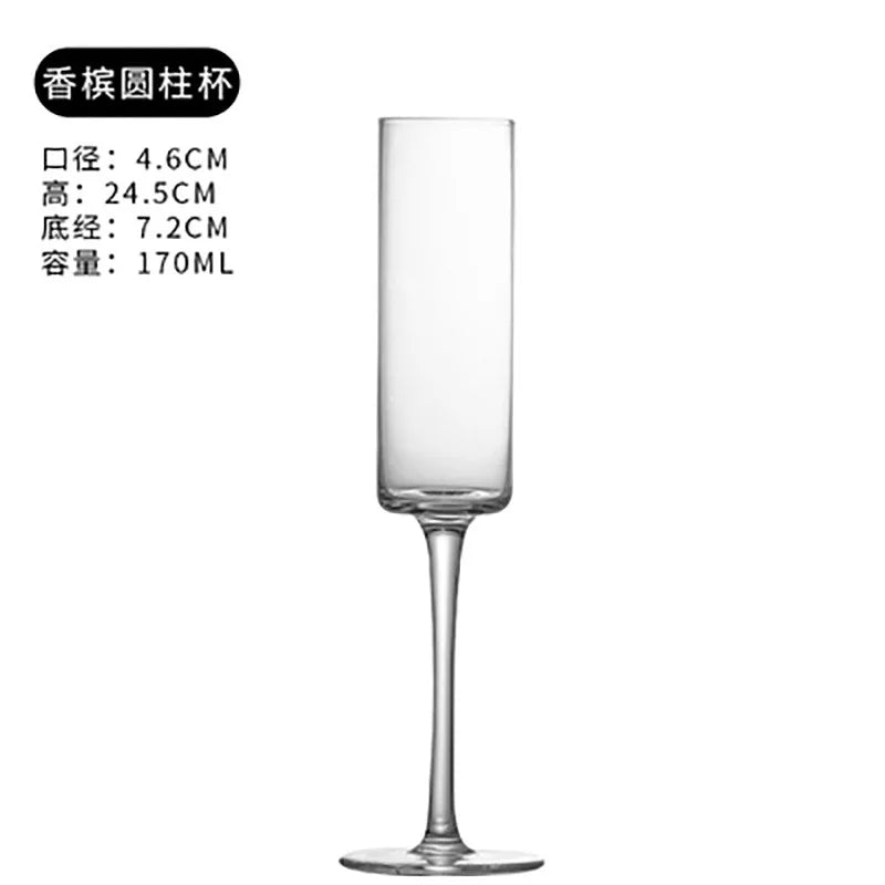 Lujing Crystal Champagne Flutes Long Stem Glasses