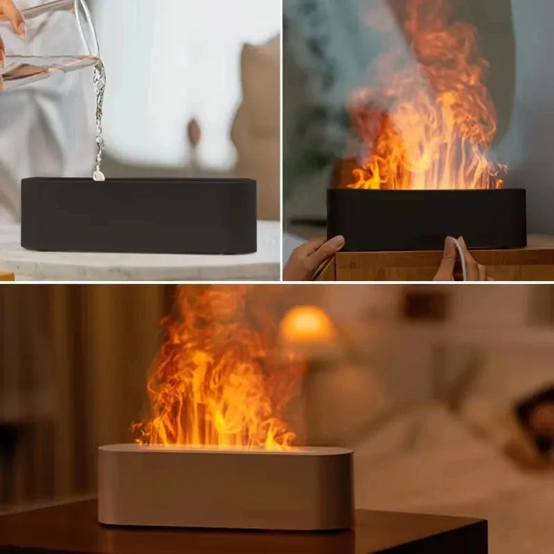 Essential Oil Diffuser with Flame Effect and Night Light