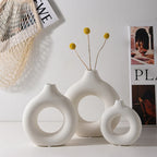 Nordic White Plastic Flower Vase for Home Decor