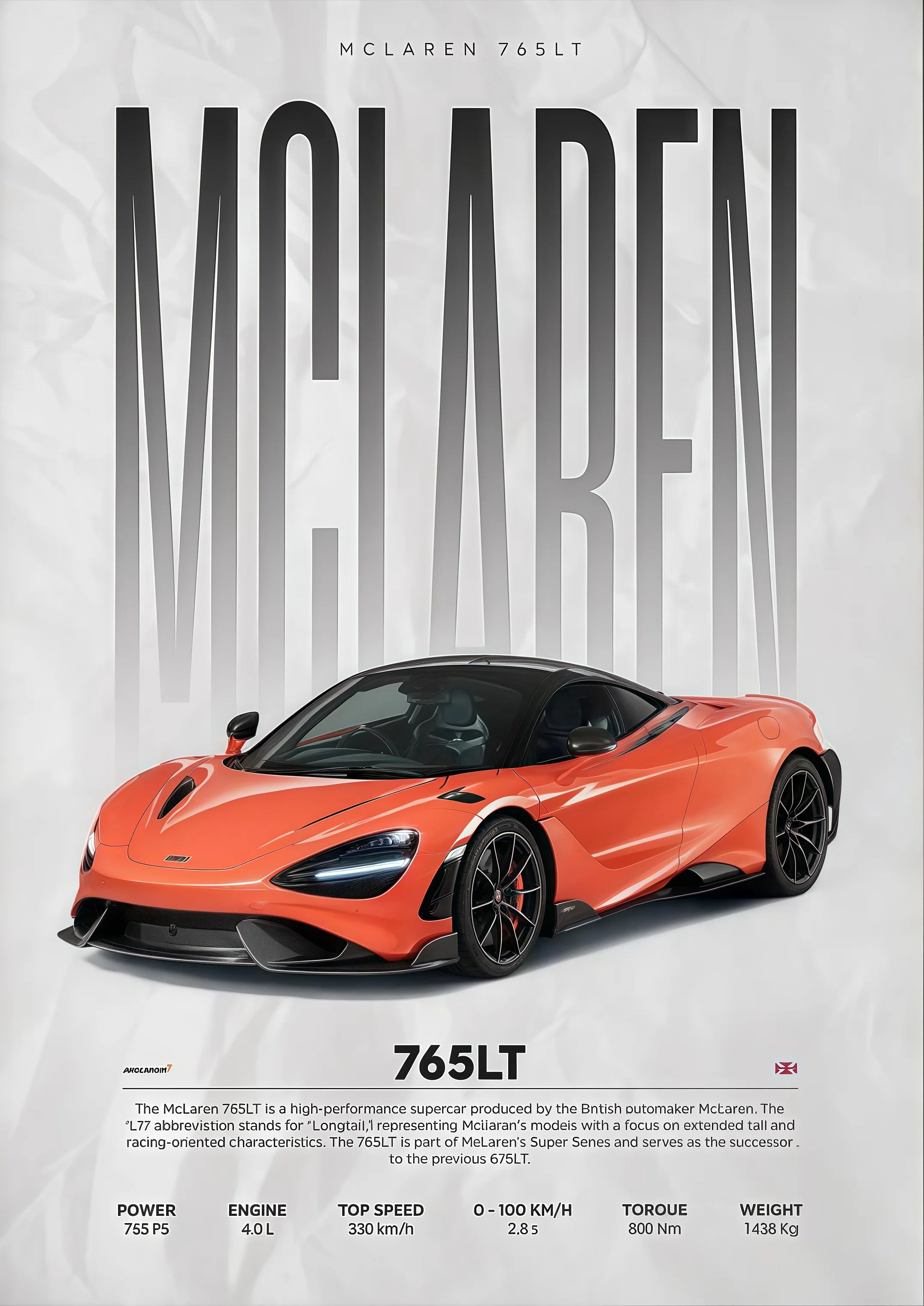 W16 750S Canvas Painting Sports Car Wall Art