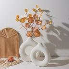 Nordic White Plastic Flower Vase for Home Decor